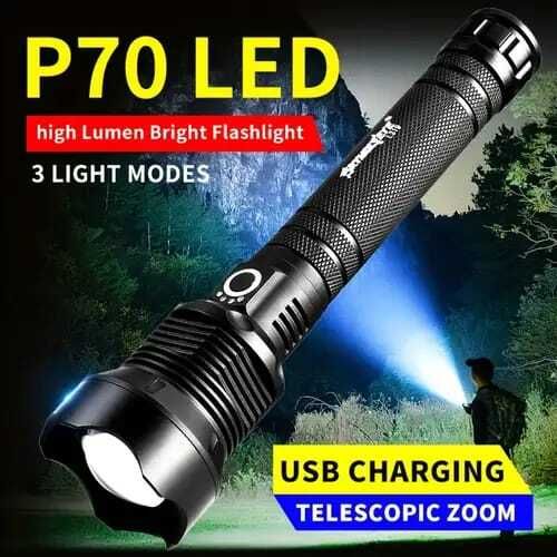 Multi-Functional Waterproof LED Flashlight 5 Modes Medium / Low/ Sos Rescue 12 hrs Torch Emergency Light-image-2