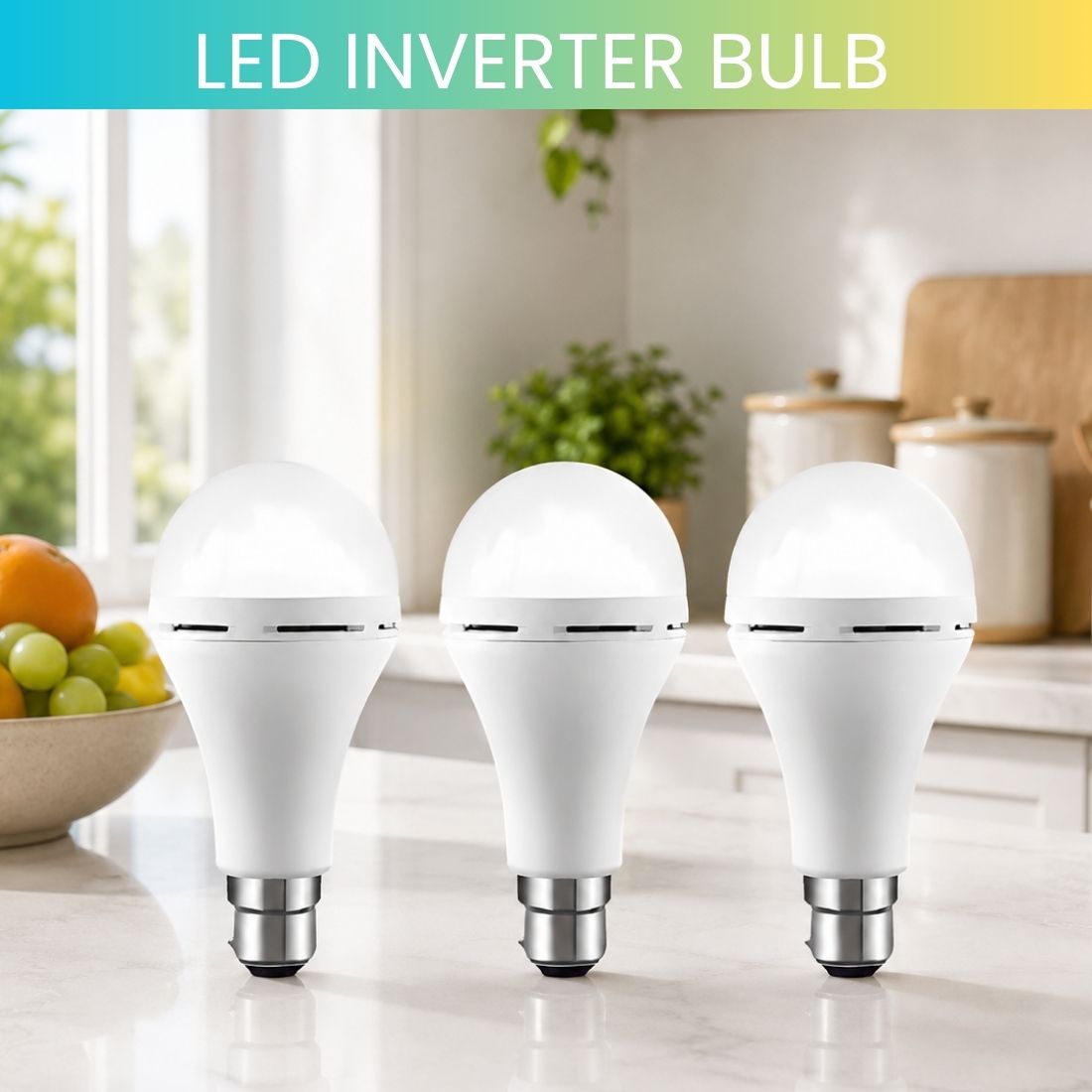 guggu Rechargeable LED Emergency Bulb, Inverter Backup Light for Home Pack of-3 XE377 4 hrs Bulb Emergency Light-picture-14