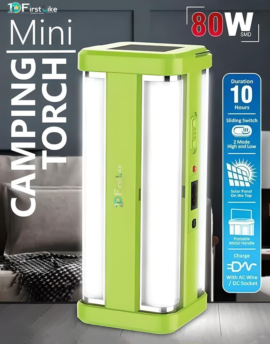 firstlike Solar Rechargeable Home Emergency Led Lantern Light 360 Degree 8 hrs Lantern Emergency Light-picture-18