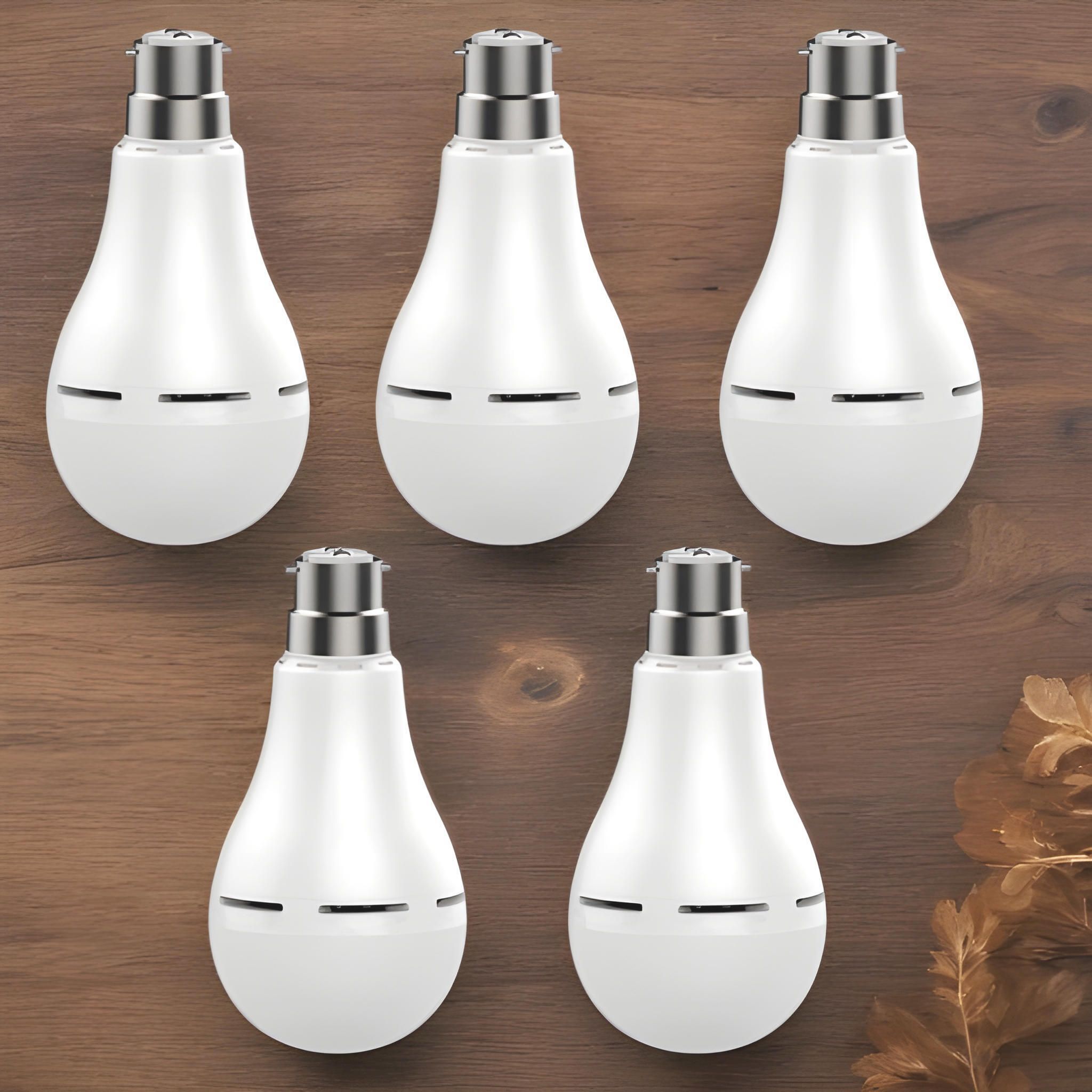 Inverter Bulb 9W LED 1200mAh battery 4 hrs emergency light Pack of 5 bulbUK42 4 hrs Bulb Emergency Light-image-48
