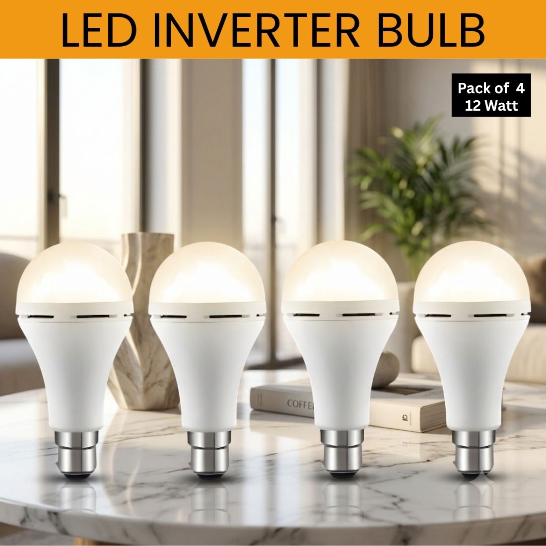 sacro Rechargeable Emergency LED Bulb, Power Cut Backup Light For Home Pack of-4 JR247 4 hrs Bulb Emergency Light-picture-3