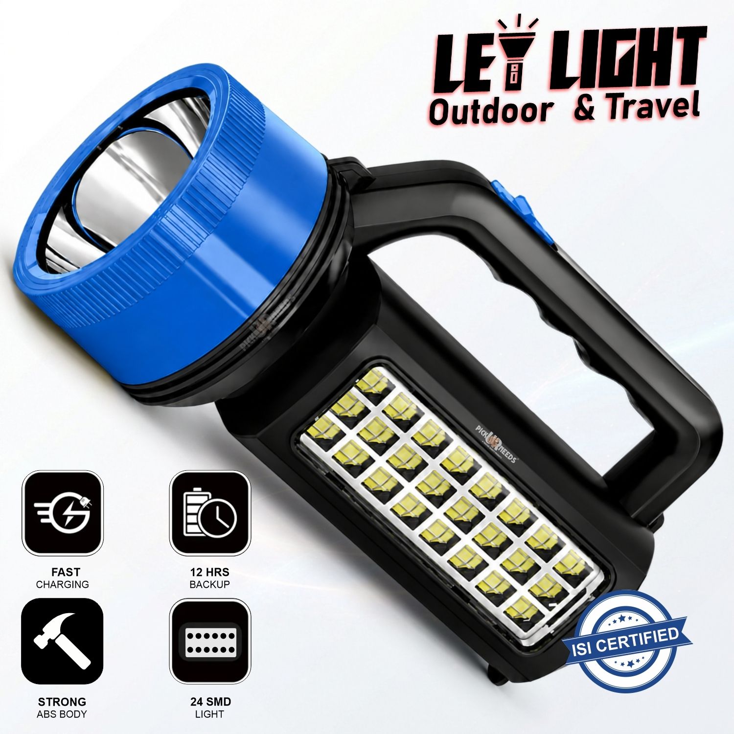75W Long Range Rechargeable Search Laser with 24 SMD Bright Torch Light 8 hrs Torch Emergency Light-image-45