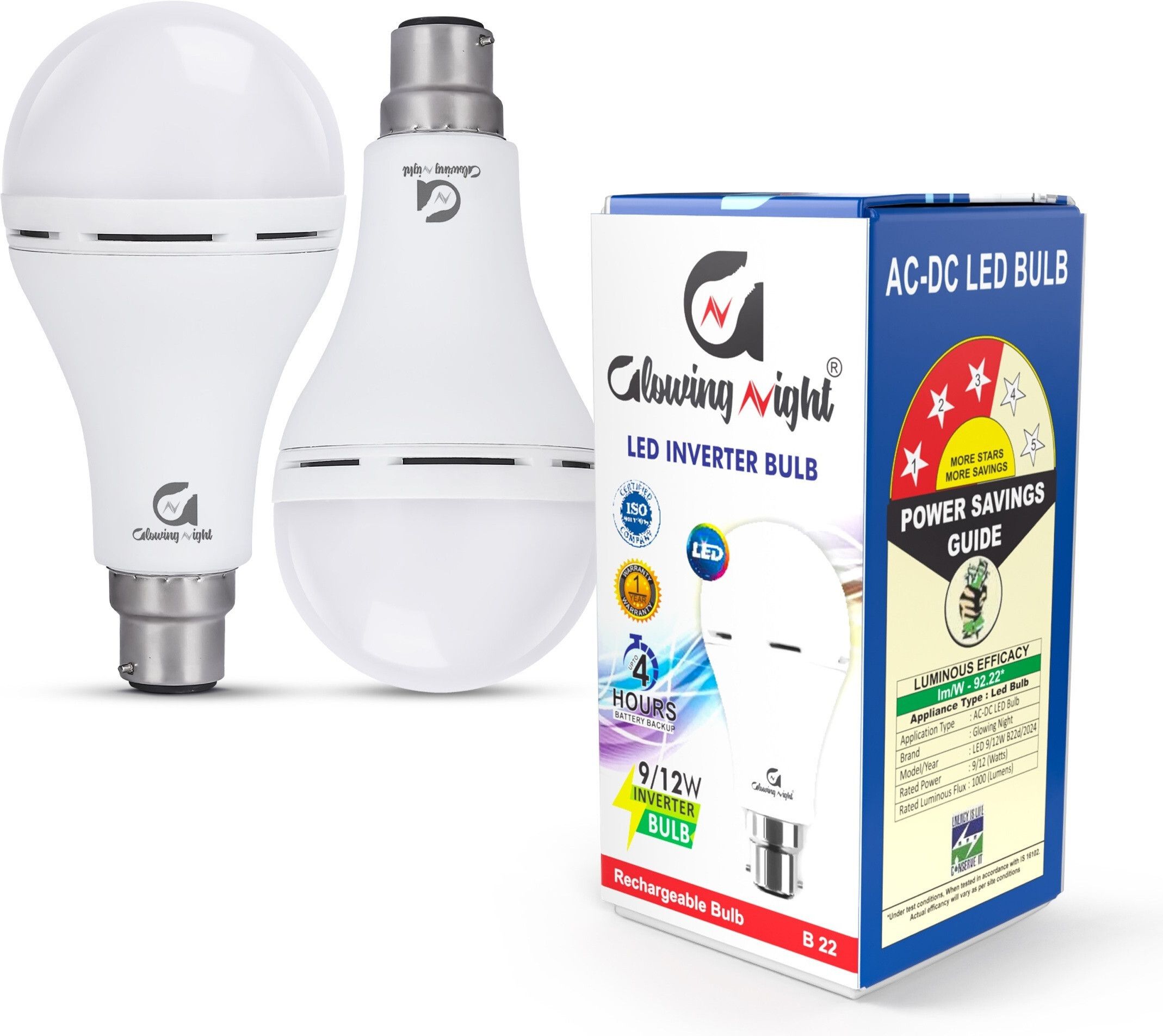 glowing night Rechargeable inverter bulb AC/DC bulb B22 4 hrs Bulb Emergency Light-picture-18