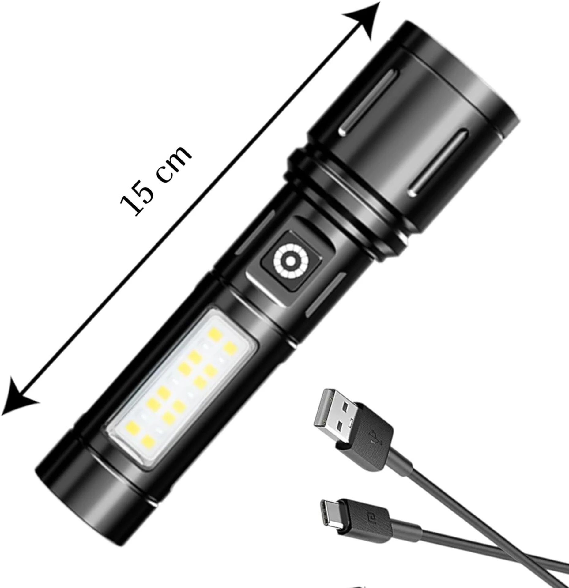 Zoom Flashlight torch Adjustable 5 Modes Rechargeable Torch 3 hrs Torch Emergency Light-image-17