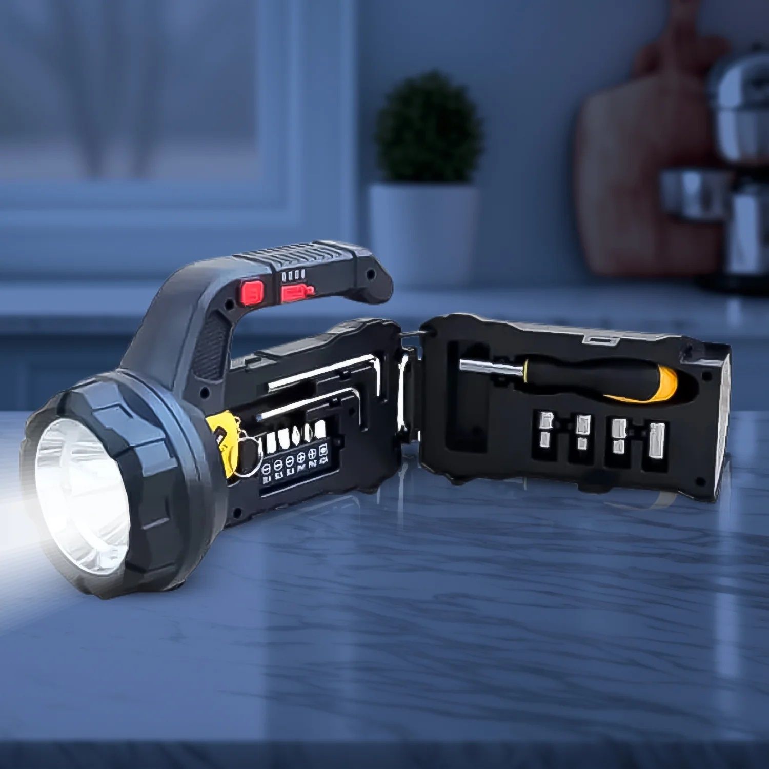 Multi Functional SOS Light With Tool Box 10 hrs Torch Emergency Light-image-29