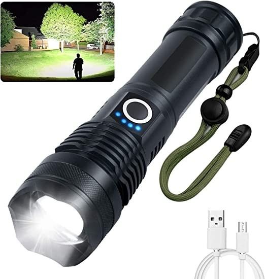 Torch, Goreit Flashlight LED Torch Rechargeable USB 10000 Lumen Handheld Torch, 8 hrs Torch Emergency Light-image-34