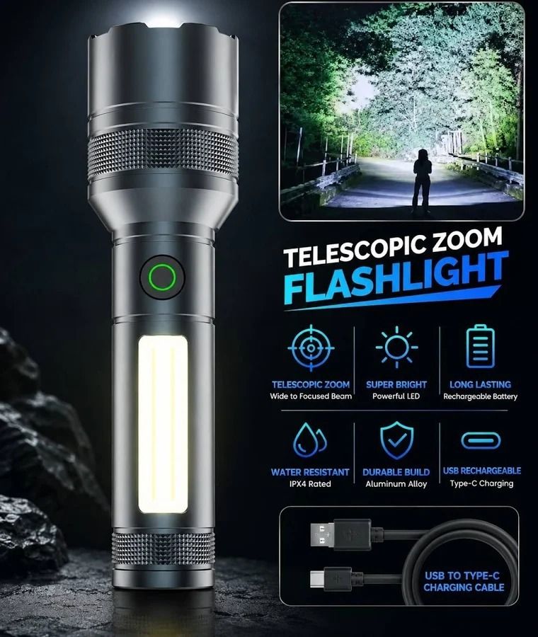 Ultra Bright Rechargeable LED Torch Light 5 hrs Torch Emergency Light-image-17