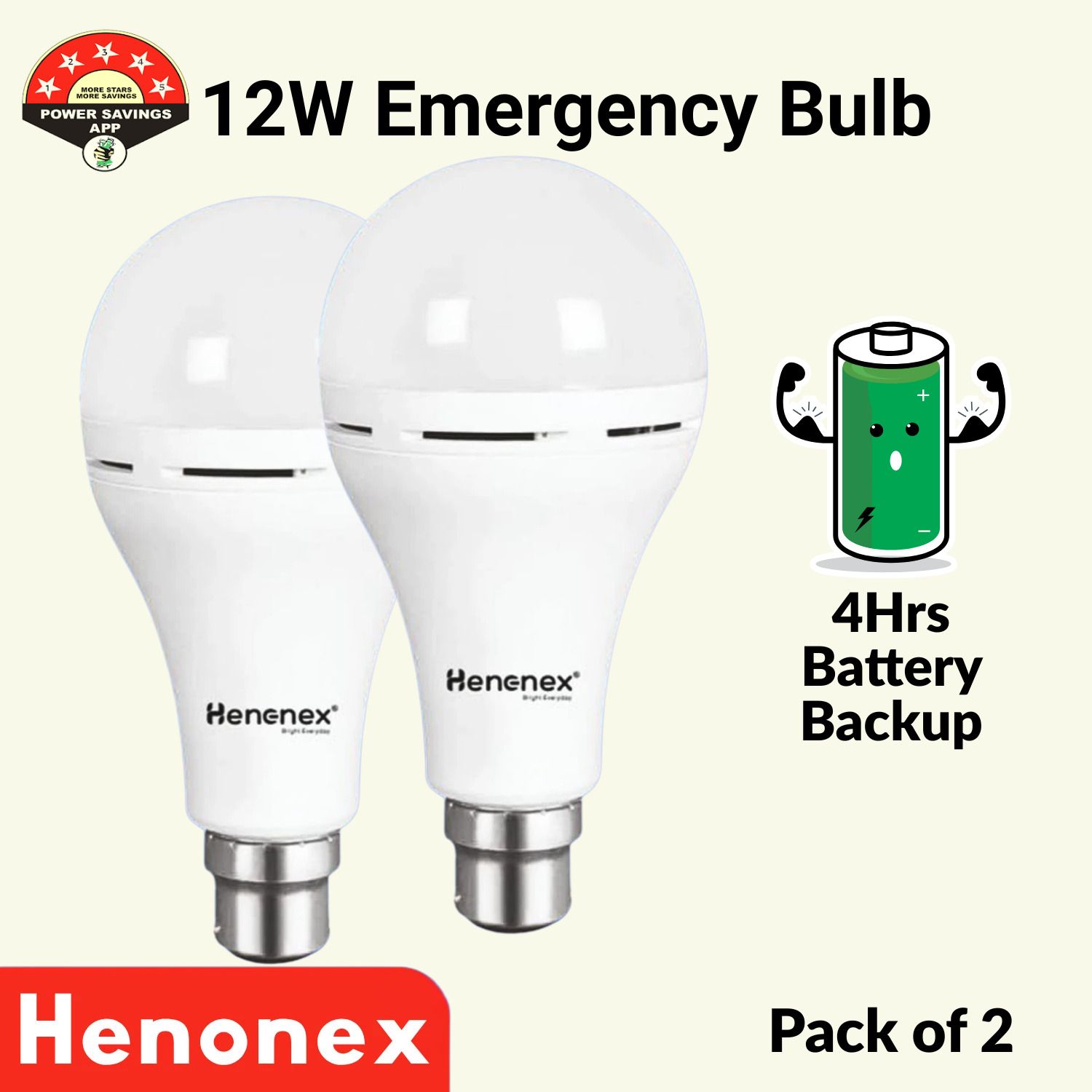 Pack of 2 – 12W Power Saving LED Emergency Bulbs 2 hrs Bulb Emergency Light-image-45