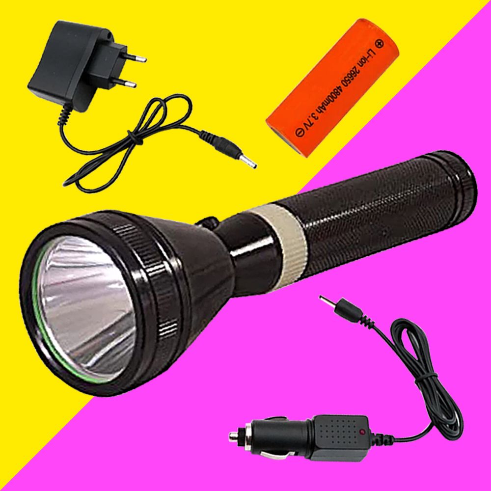 Rechargeable heavy duty 800 meter long range emergency torchlight 6 hrs Torch Emergency Light-image-30