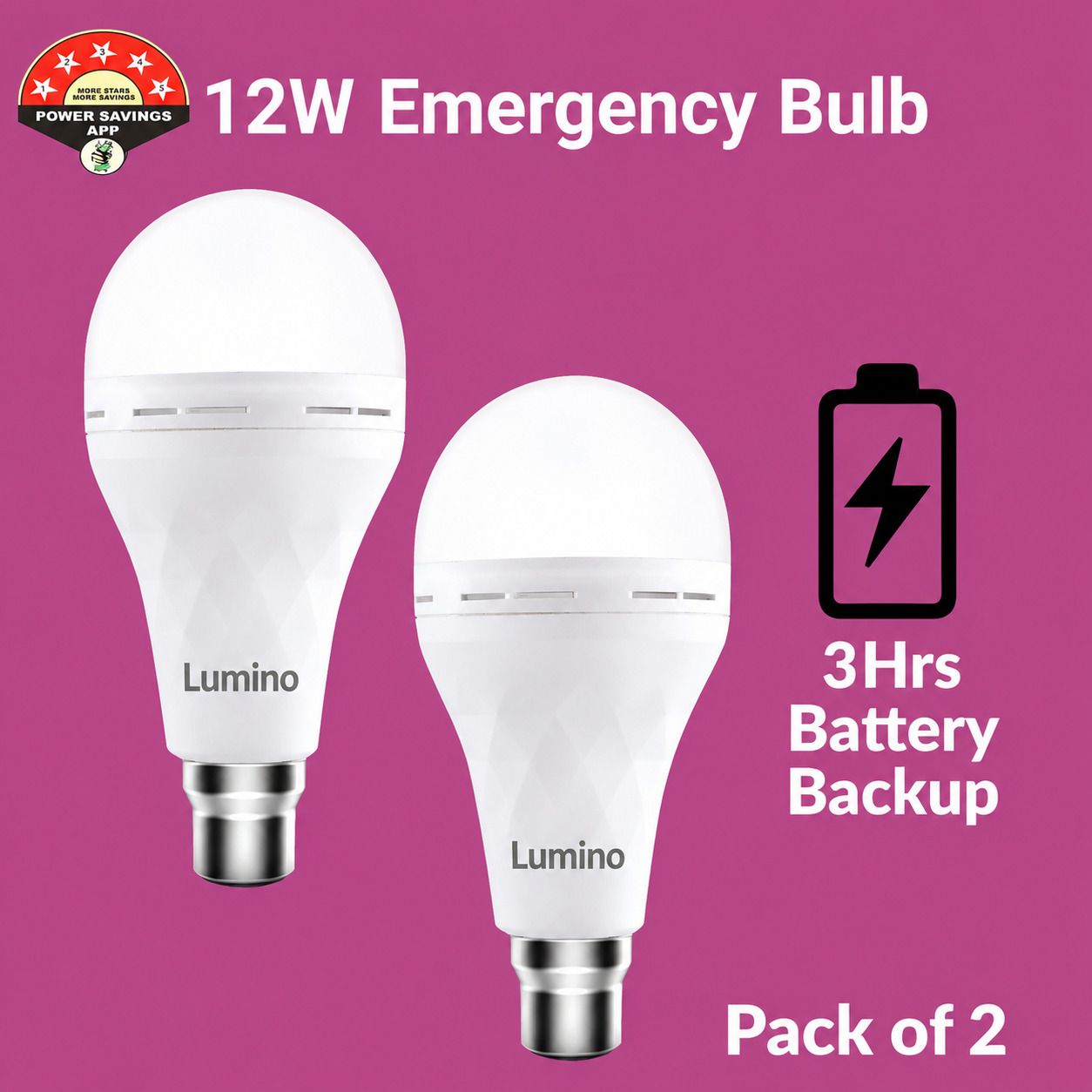 12W Rechargeable LED Emergency Inverter Bulb with 4H Backup Pack of 2 3 hrs Bulb Emergency Light-image-9