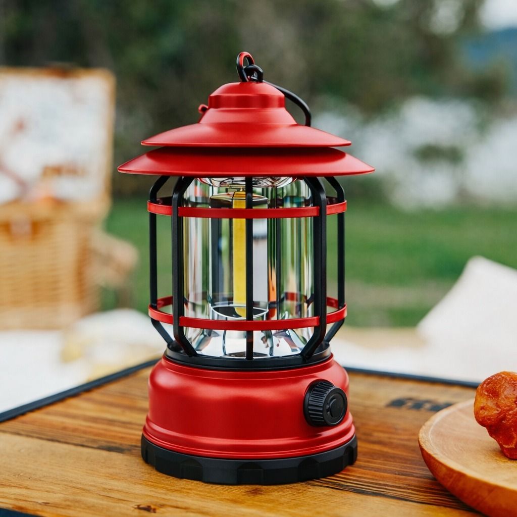 Rechargeable Outdoor Camping Lantern with Hanging Hook & Bright LED 4 hrs Lantern Emergency Light-image-4