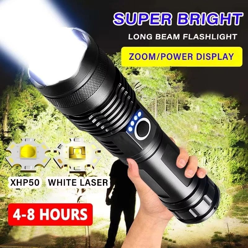 Super Bright Tactical Flashlight, Handheld Powerful Flashlights for , Camping Torch-image-12