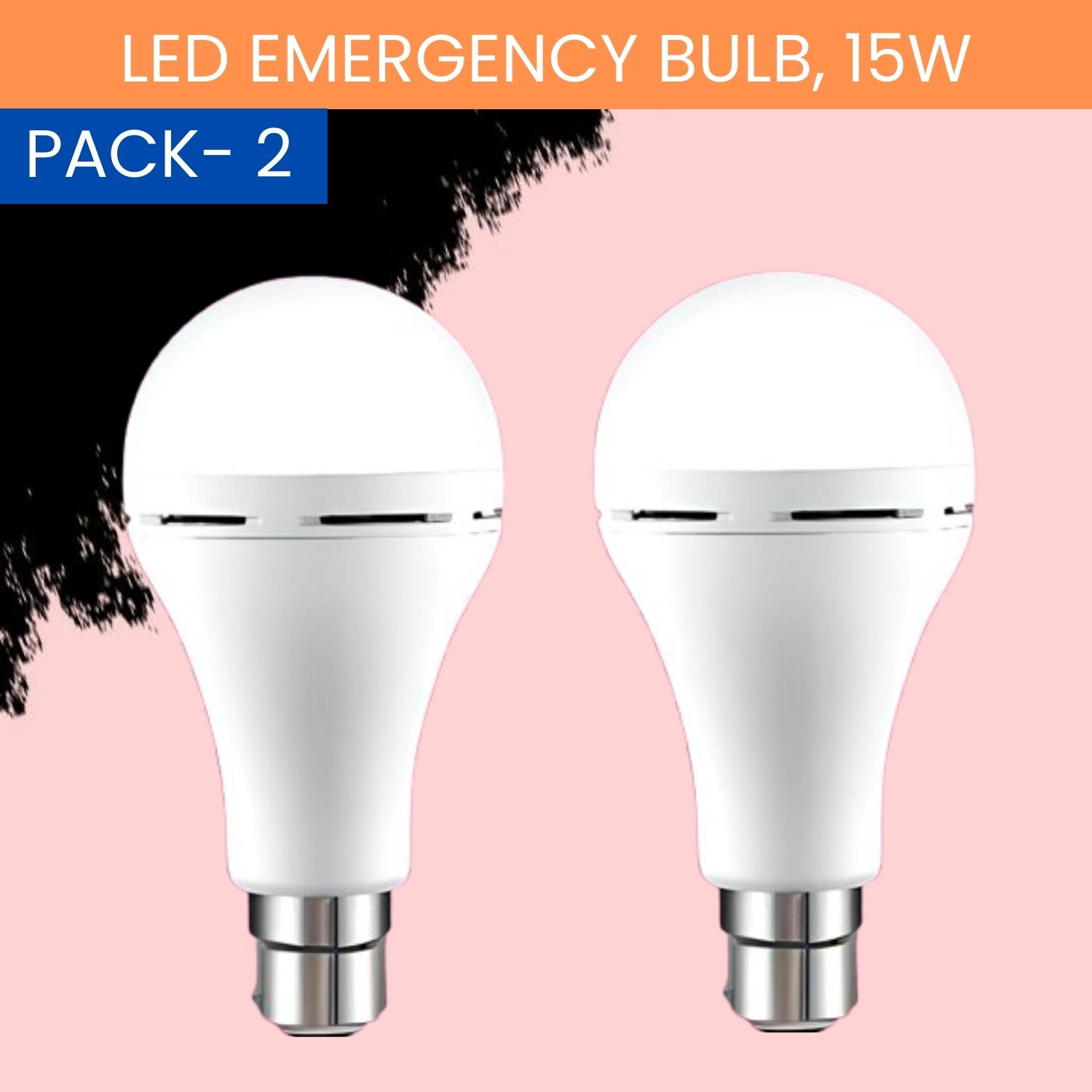 sacro 15W Rechargeable Inverter LED Bulb with Upto 4H.Power Cut Lighting Pack of_2D239 4 hrs Bulb Emergency Light-picture-1