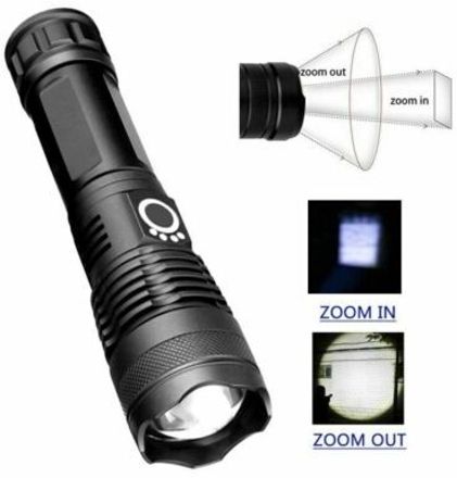 Waterproof Outdoor Multi-Function LED Flashlight Strong Light Telescopic Zoom 8 hrs Torch Emergency Light-image-4