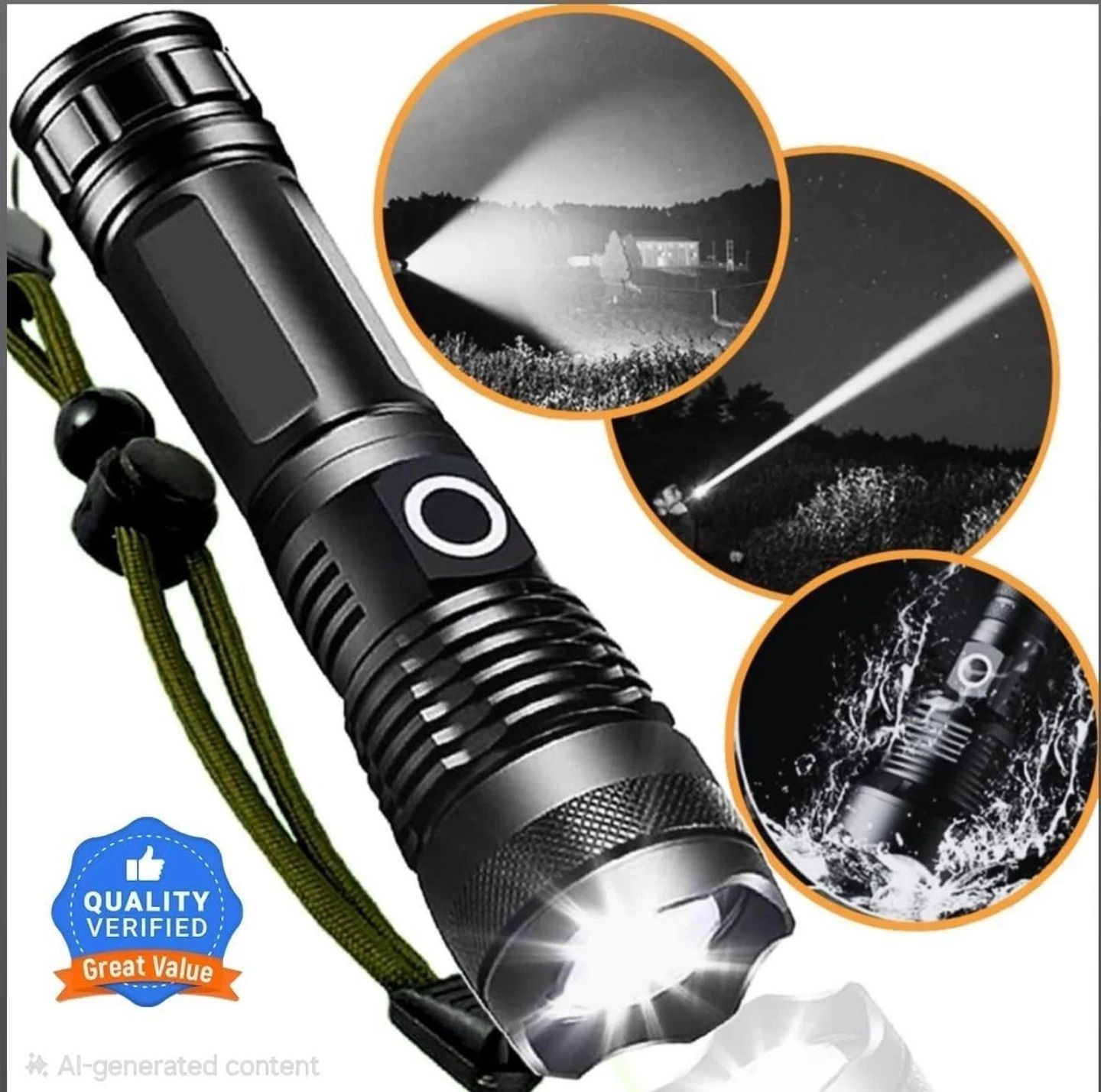 983 LED Torch Flashlight Tactical Super BrightTorch Rechargeable Torch 10 hrs Torch Emergency Light-image-33