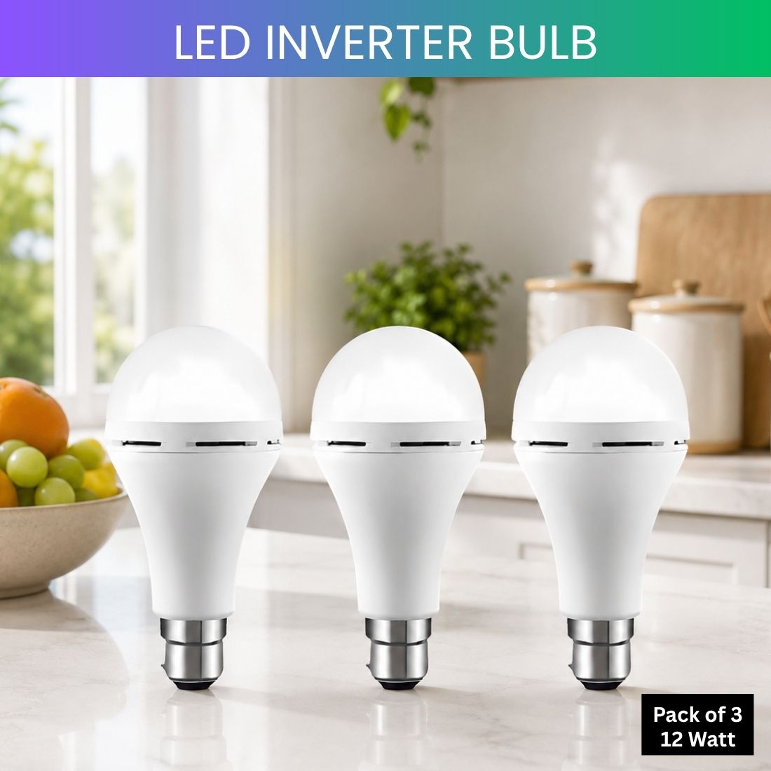 Rechargeable Emergency LED Bulb, Power Cut Backup Light For Home Pack of-3 UI274 4 hrs Bulb Emergency Light-image-13
