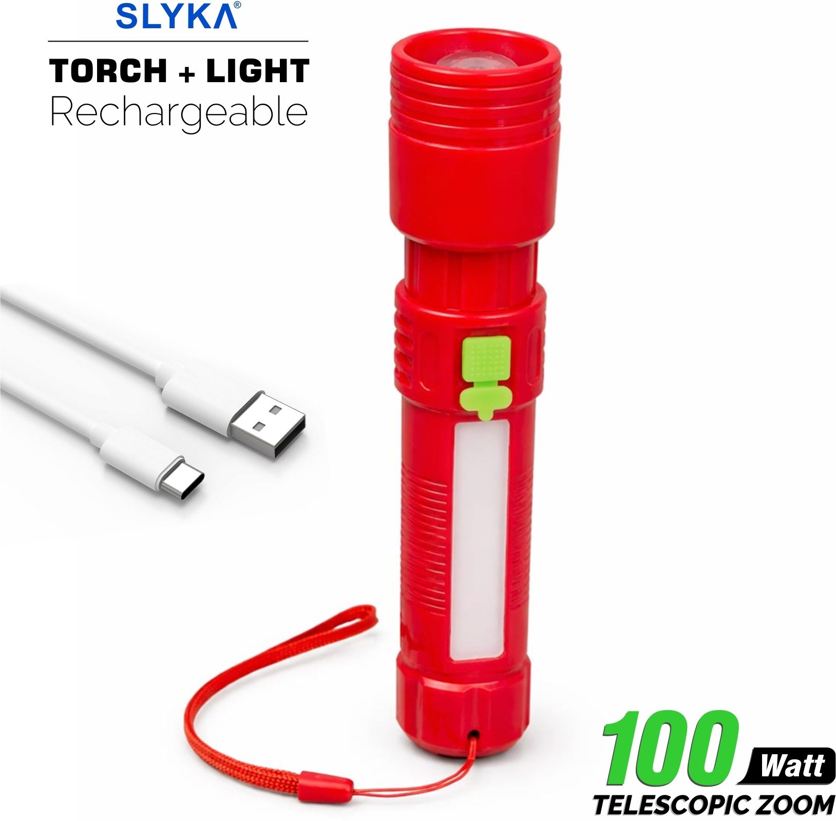 100W Laser led torch with Zoomable Feature Rechargeable COB Light 4 hrs Torch Emergency Light-image-20