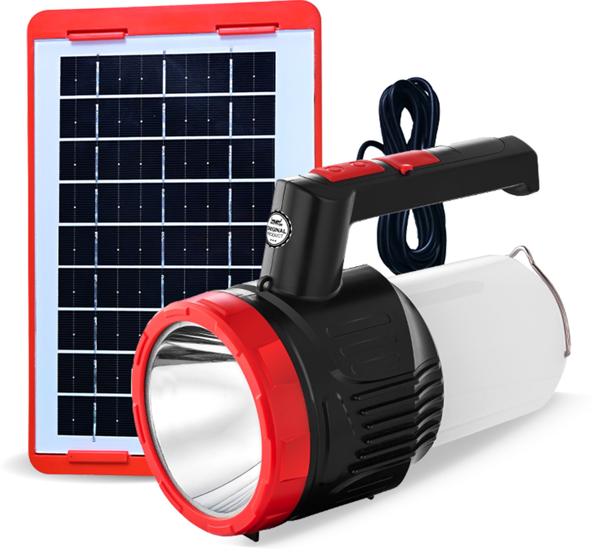 Solar Flashlight BT-60S | 5W LED, Type-C Rechargeable, 3 Torch & 2 Lantern Modes 8 hrs Lantern Emergency Light-image-33
