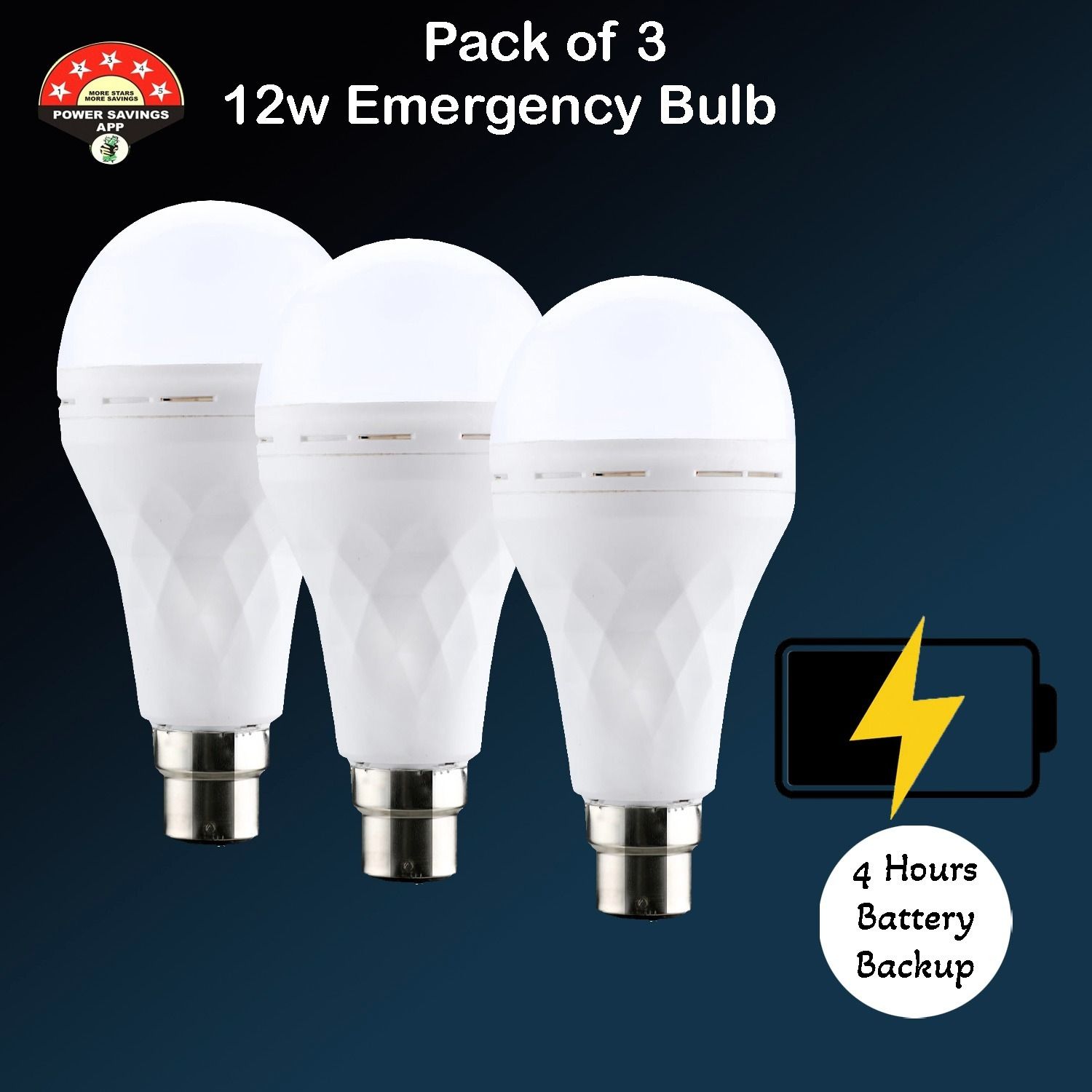 12W Emergency LED Bulb Rechargeable Inverter Light with 4H Backup Pack of 3 3 hrs Bulb Emergency Light-image-11