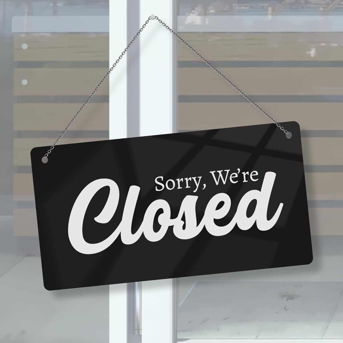 Premium Double-Sided Open-Close Sign Board | 10x5 Inch | Laser Engraved Acrylic Emergency Sign-image-46