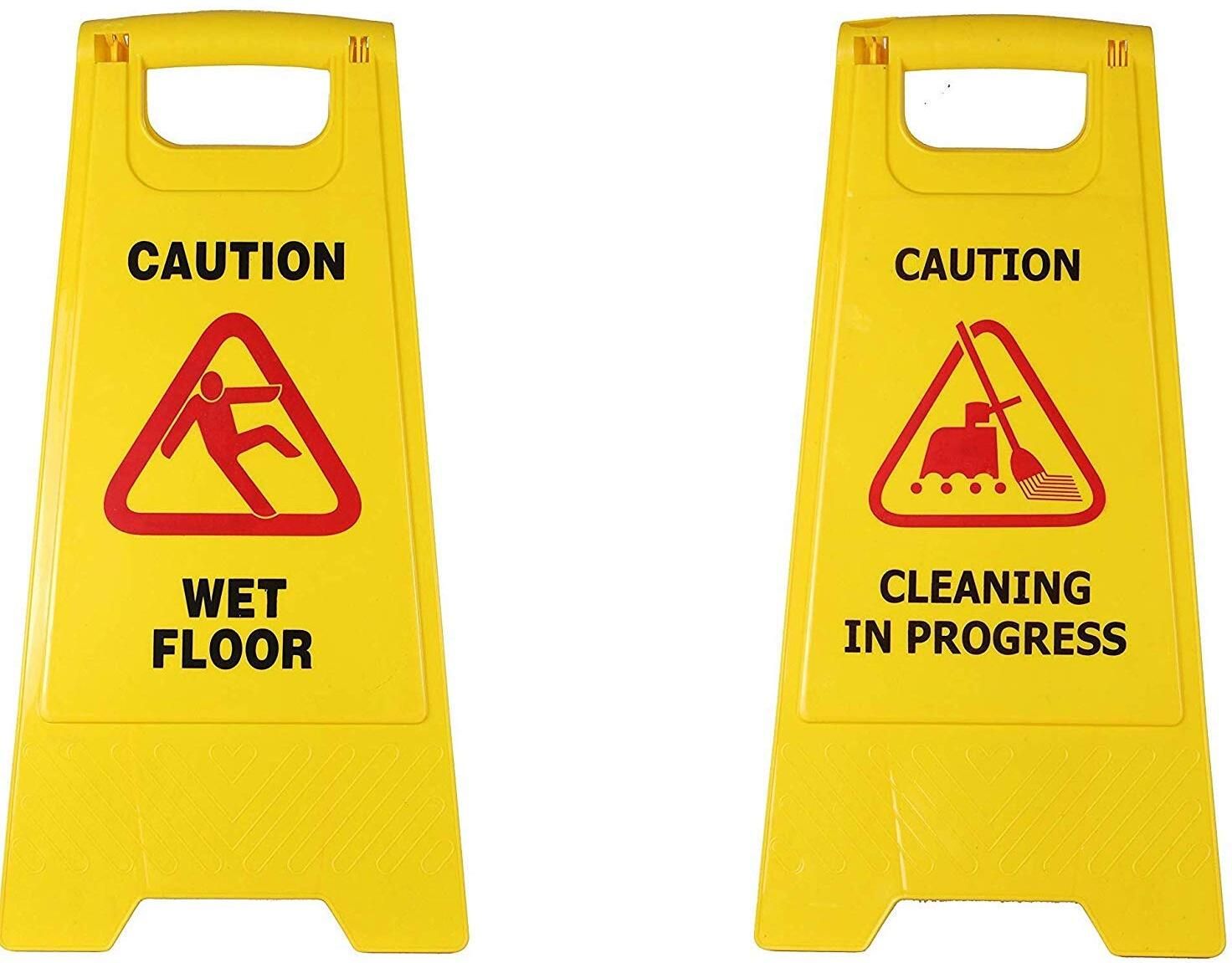 WET FLOOR , CLEANING IN PROGRESS,Standing Caution Sign Board Emergency Sign