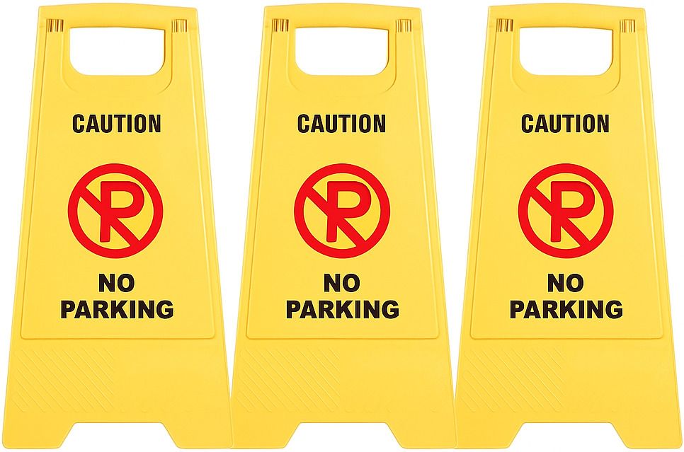 shreeva No Parking Double-Sided Sign Board--for Public Area Parking Management-3Pcs. Emergency Sign-picture-3