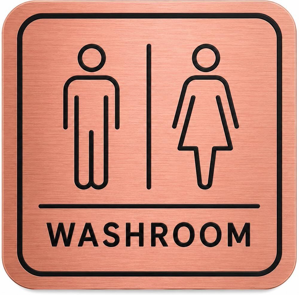 Modern Bathroom Door Sign for Hotel Office Restaurant Café Hospital Emergency Sign-image-35