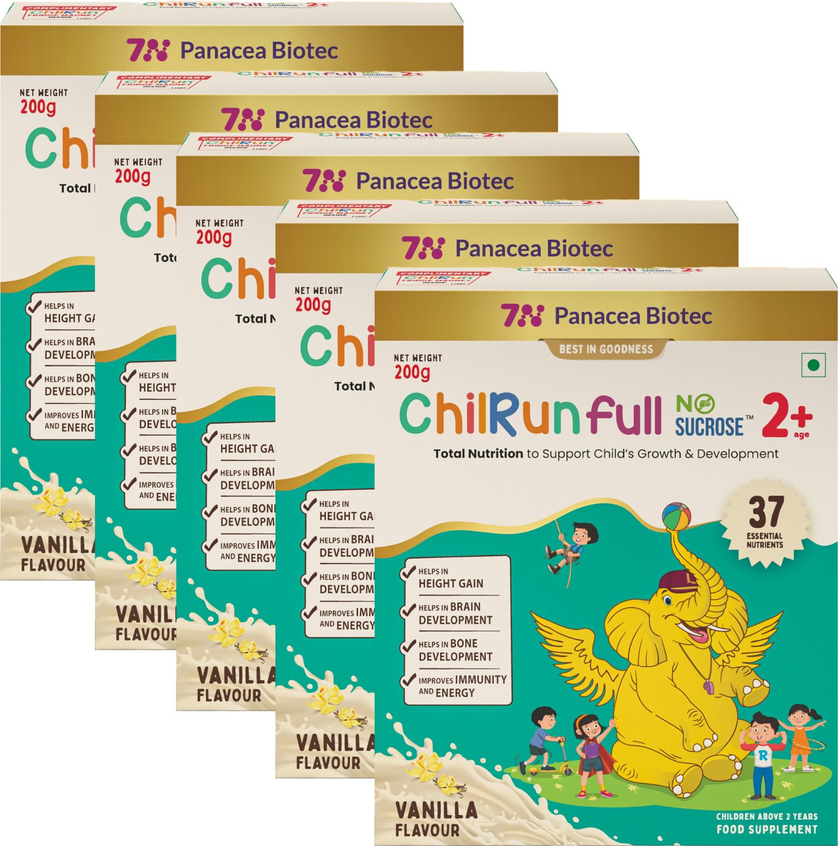 chilrun no sucrose 2+, Total Nutrition Box (Pack of 5) Nutrition Drink-picture-32