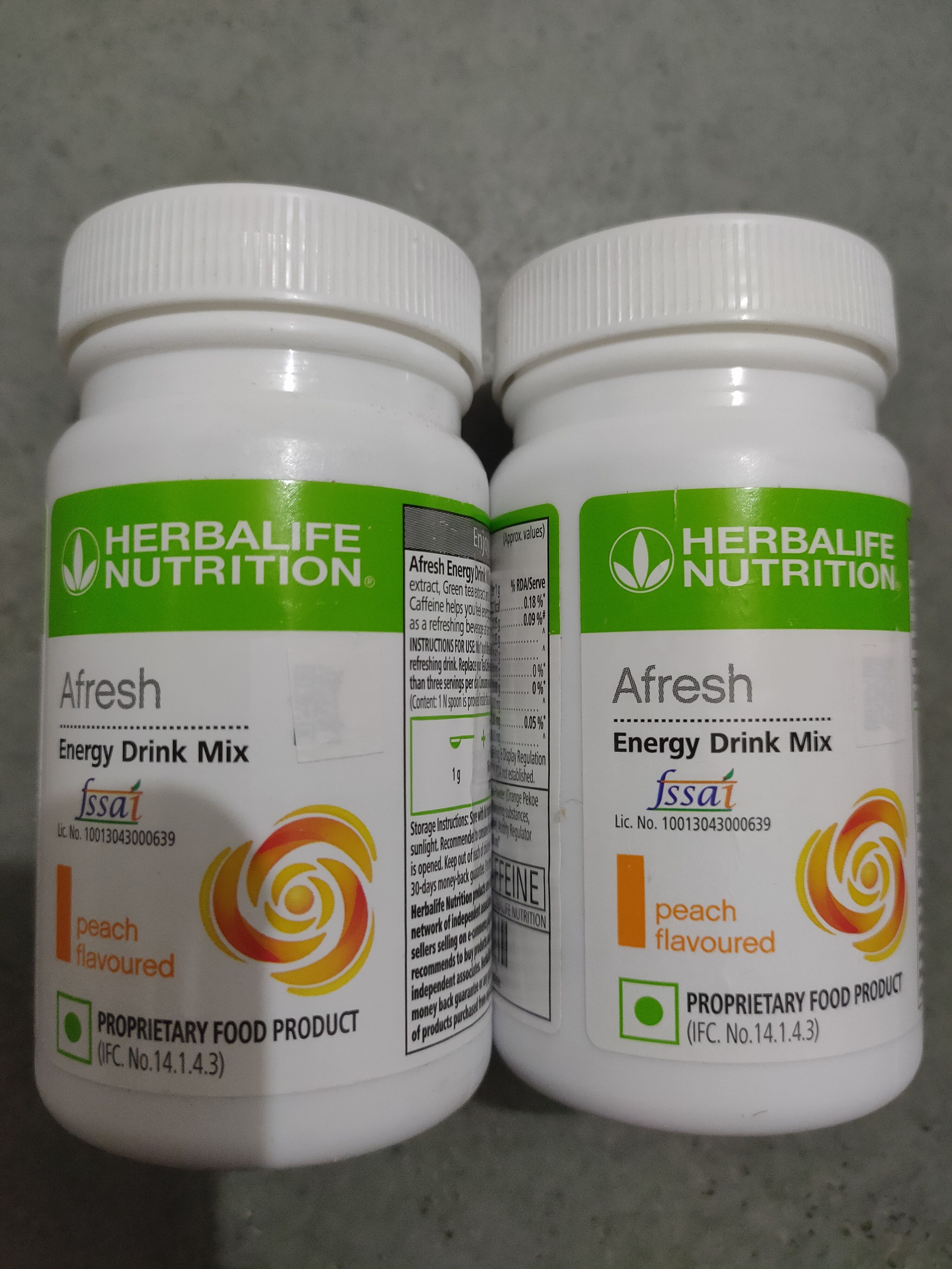 herbalife Afresh Energy Drink Peach Flavour (50g) - Pack of 2 Energy Drink-picture-44