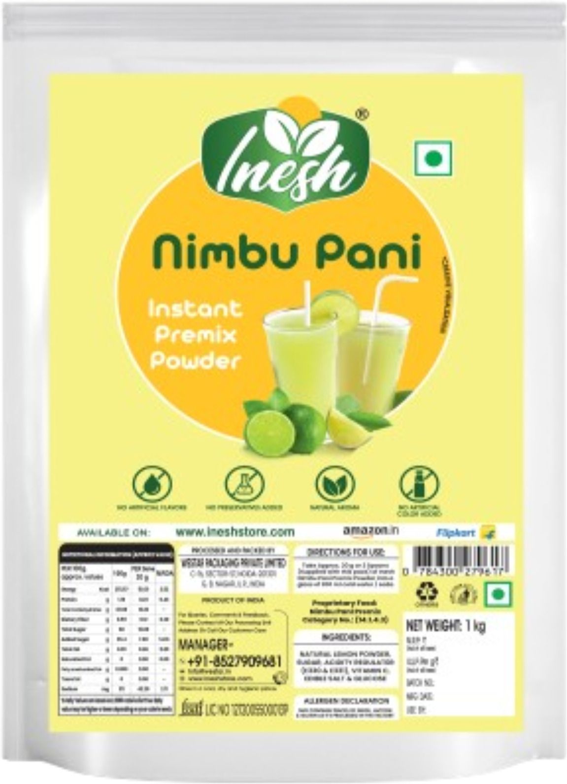 inesh Nimbu Pani Instant Premix Powder 1kg Sports Drink-picture-42