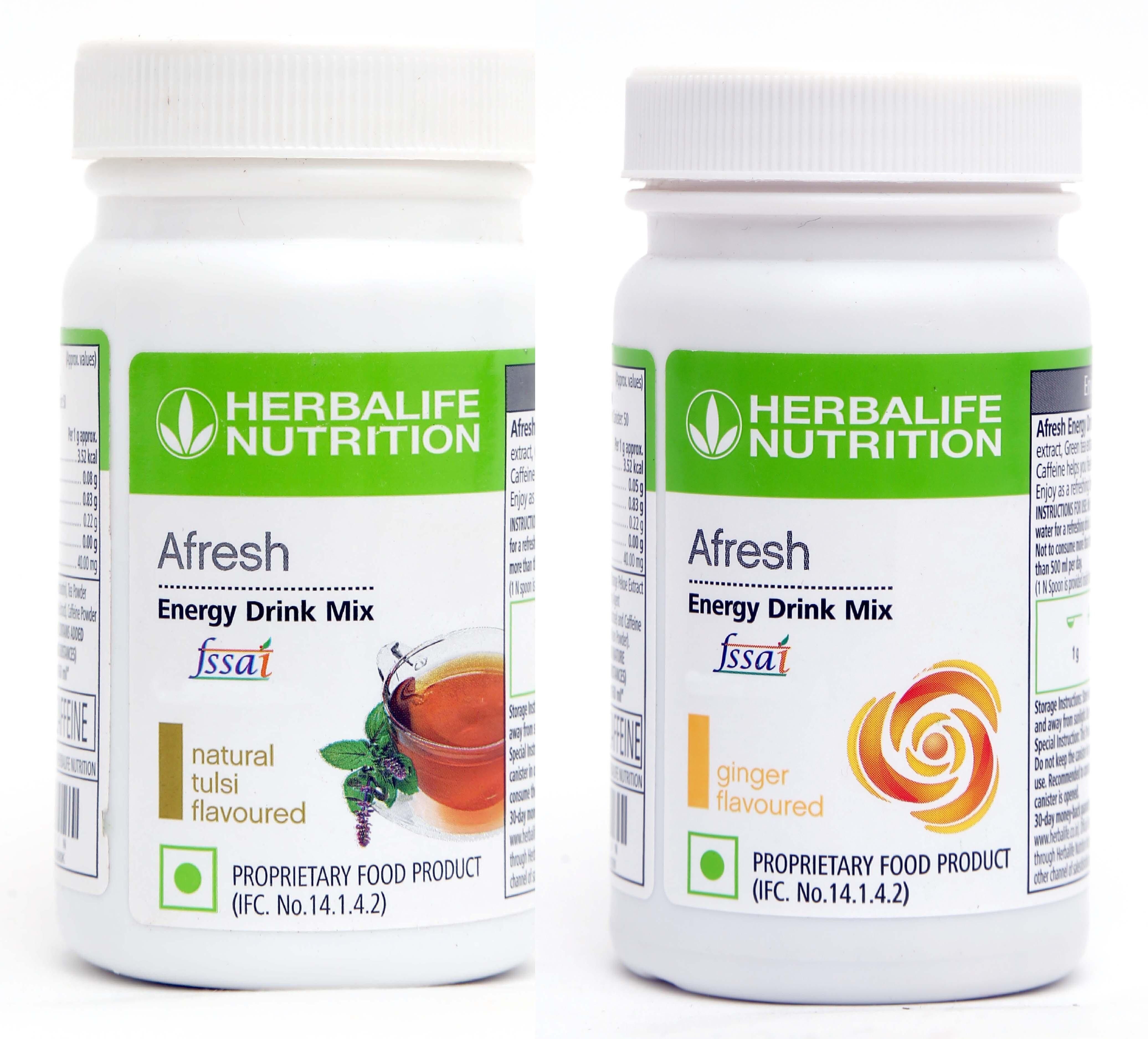 herbalife Afresh Energy Drinks Mix Tulsi + Ginger Flavour (1+1 ) Energy Drink-picture-19