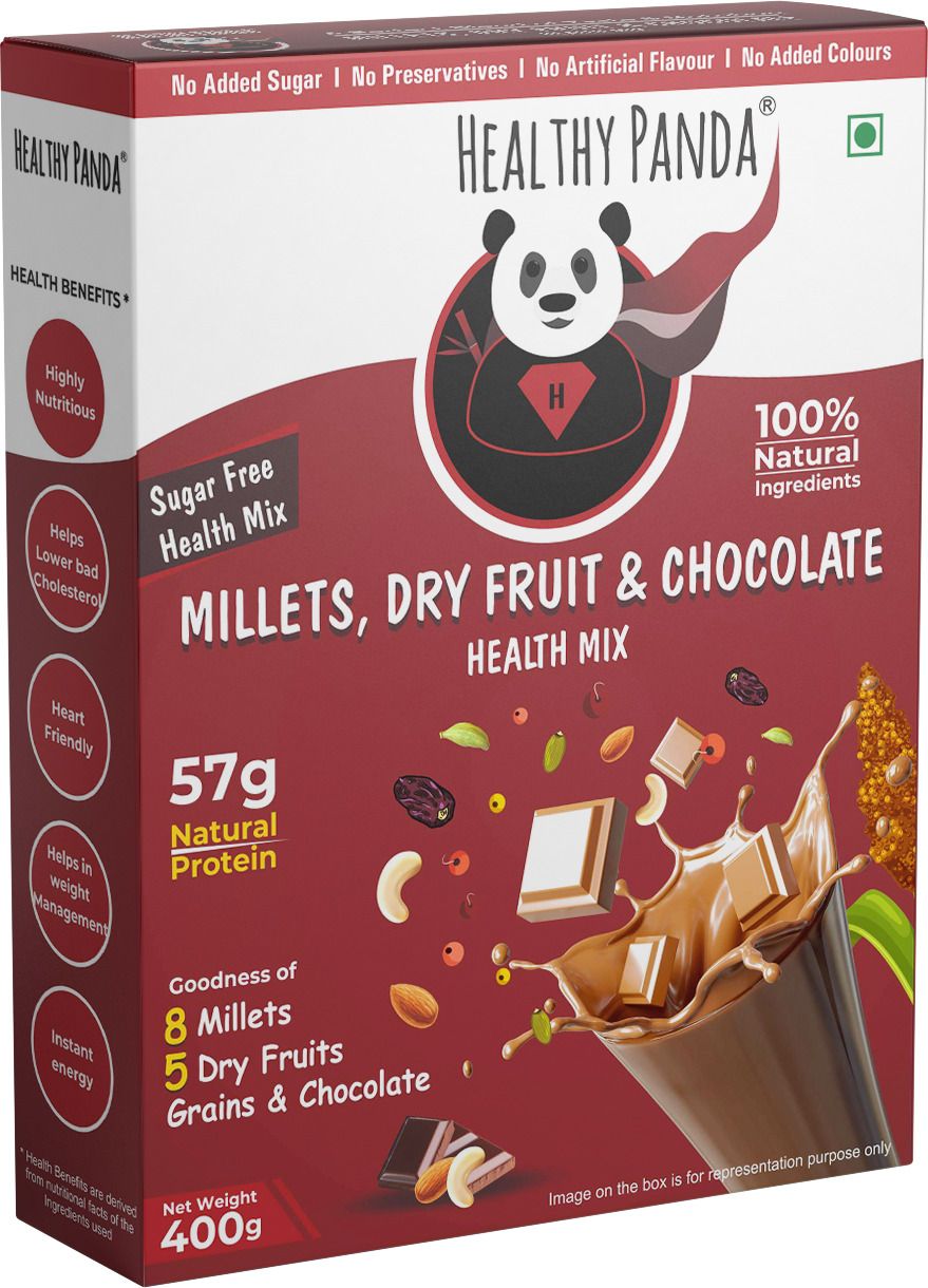 healthy panda Sugar free Choco Millet & Dry fruit powder Health drink for Growing kids-picture-47