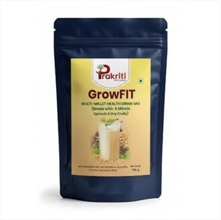 prakriti spice world Growfit Multi-Millet Health Drink Mix Made 7 Millets Natural Nutrition Powder Nutrition Drink-picture-10