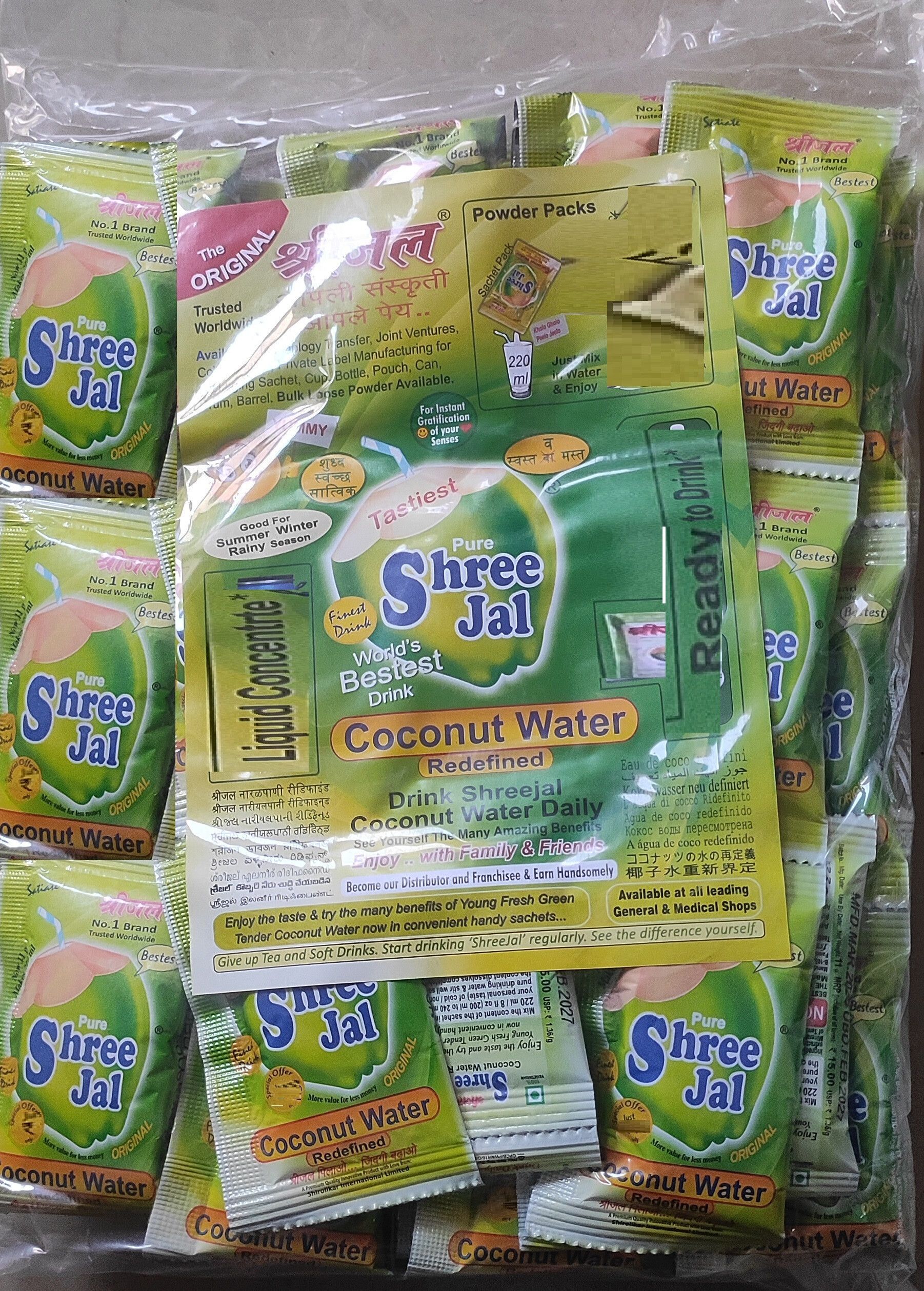 Coconut Water mix Economy Pack of 100 Sachets, (11 gram each) Energy Drink