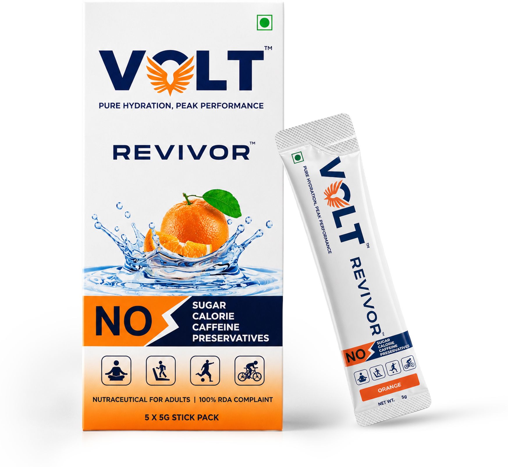 Volt Revivor Electrolyte Drink Mix Powder, No Caffeine, No Preservatives, Hydration Drink-image-34