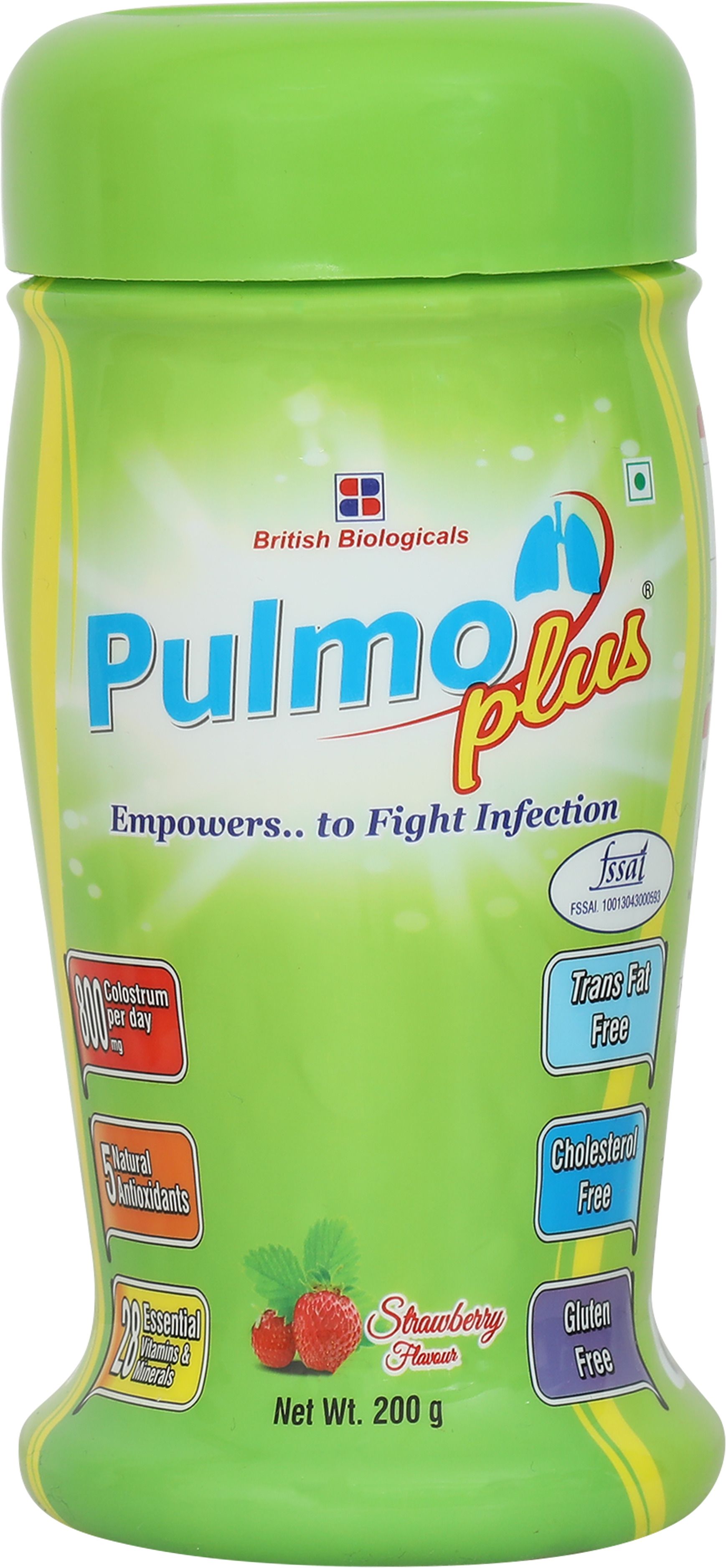 Pulmo Plus Strawberry flavour For Asthma,COPD,Pulmonary Tuberculosis Gluten free Sports Drink-image-2