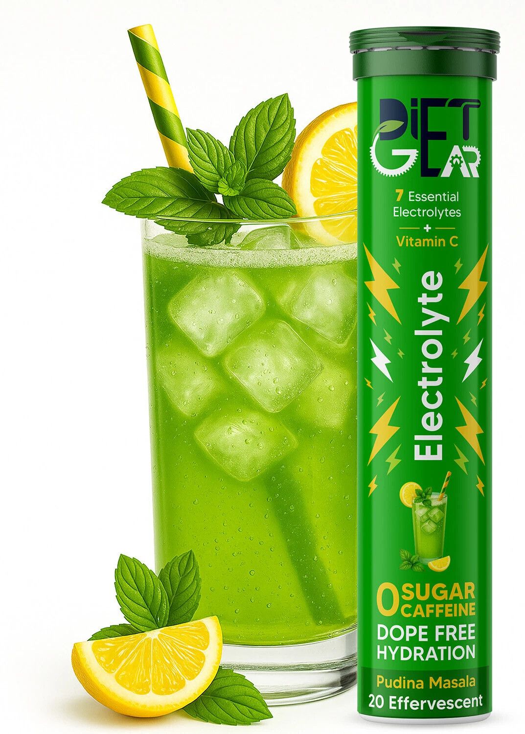 electrolytes effervescent, zero sugar, zero caffeine, pre & post workout energy hydration drink