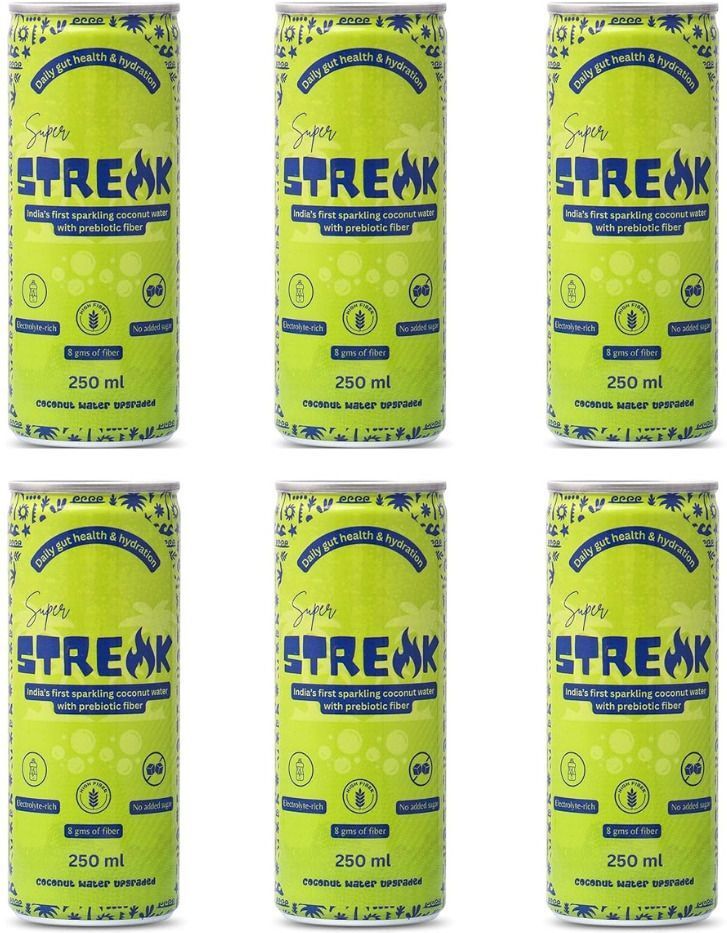 super streak Sparkling Coconut Water with Prebiotic Fiber ,Gut Health Drink Hydration Drink-picture-42