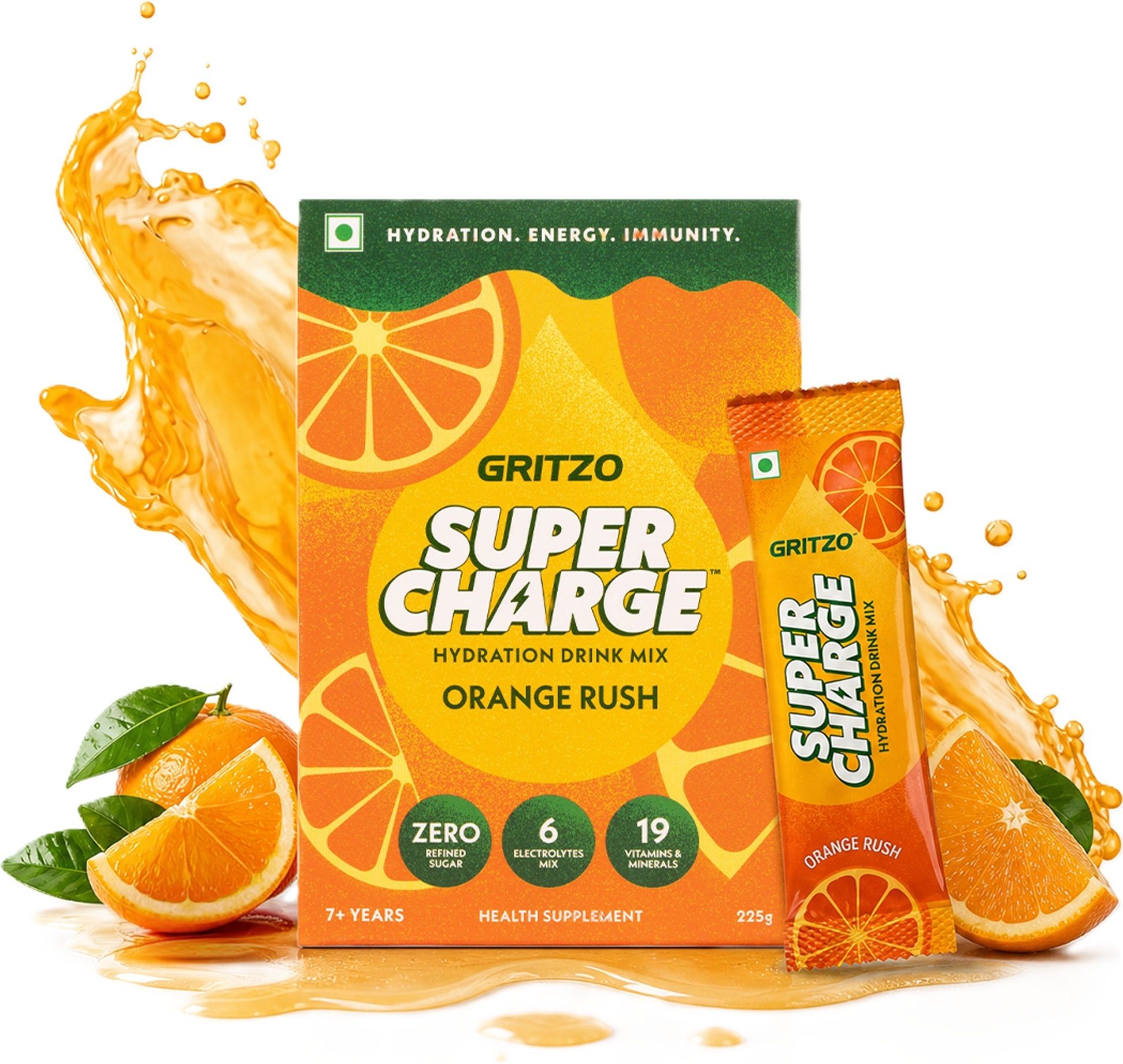 gritzo Supercharge Hydration Drink Mix (7+Years) 15 Sachets (15g Each) Hydration Drink-picture-28