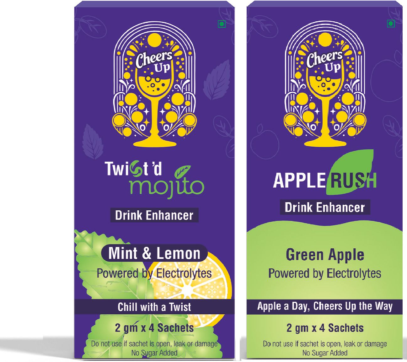 Apple rush+Twisted mojito Cocktail Mix |Mocktail Mix|SugarFree(2 Box) Hydration Drink-image-25