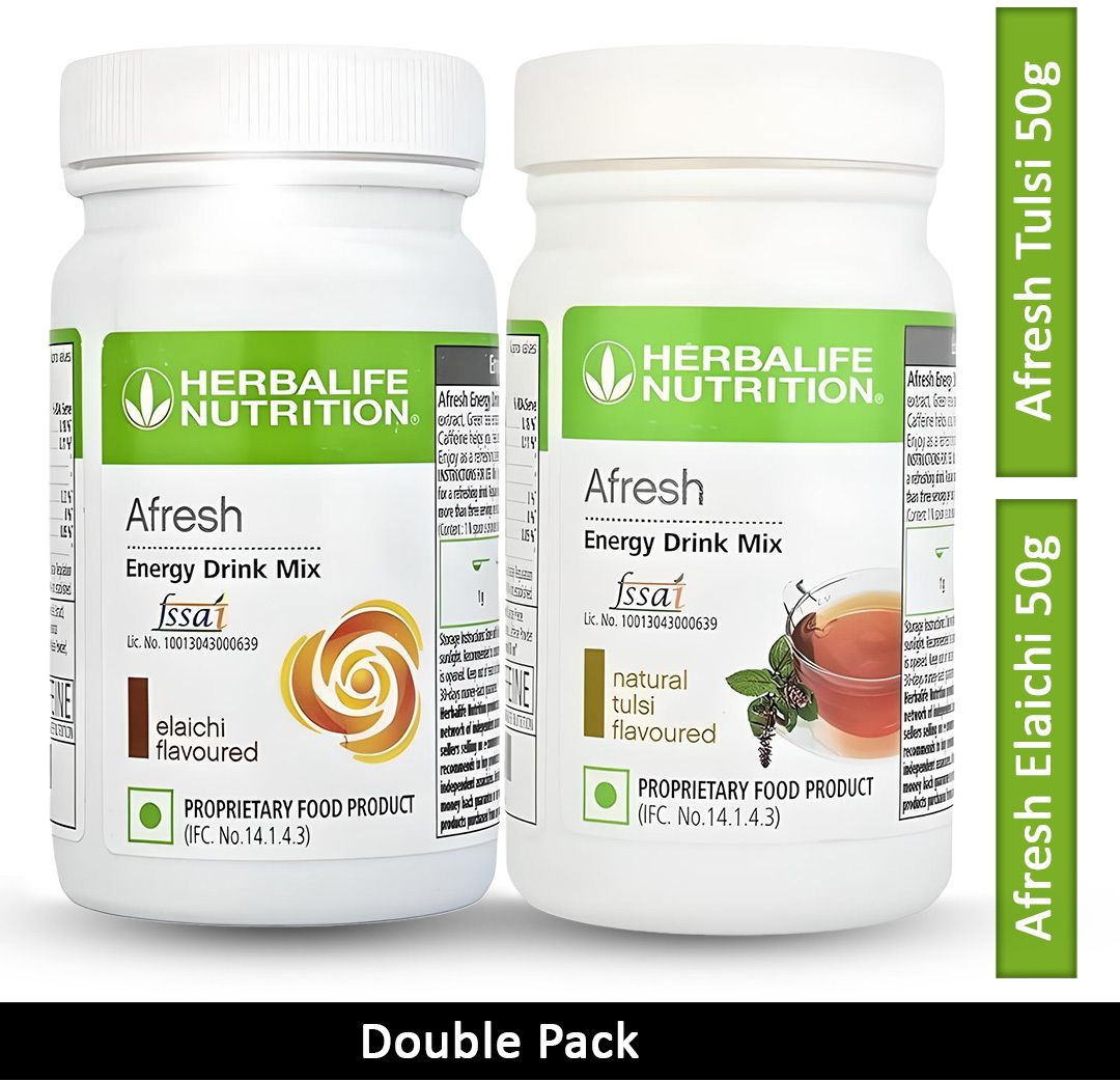 herbalife nutrition Double Pack | Afresh Elaichi 50g, Afresh Tulsi 50g Energy Drink-picture-48