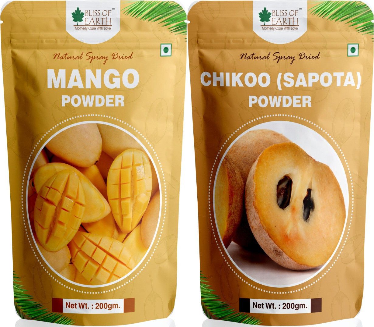bliss of earth 200gm Mango Powder + 200gm Chikoo (Sapota) Powder Natural Spray Dried Nutrition Drink-picture-25