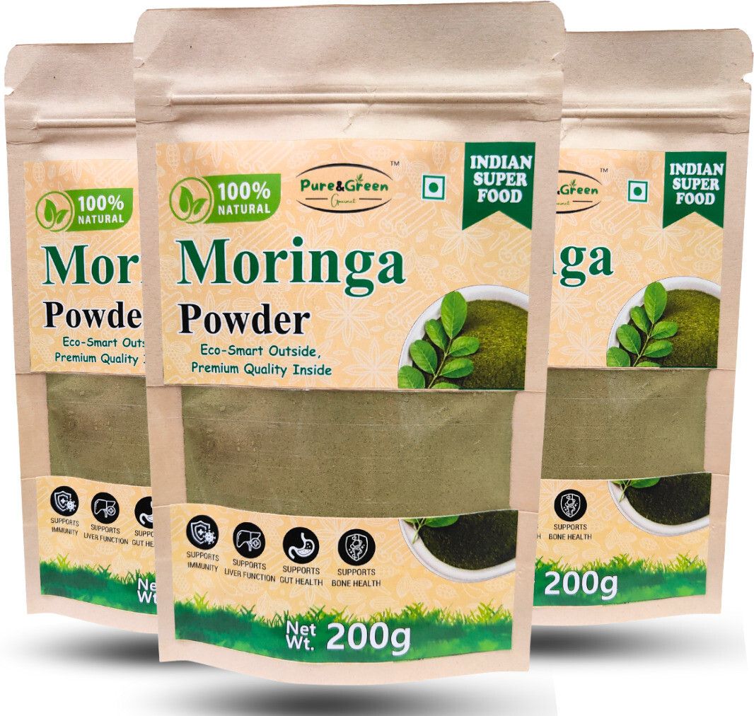 pure&green gourmet Organic Moringa leaves Powder 600 gms for weight loss & healthy skin | Superfood Nutrition Drink-picture-30