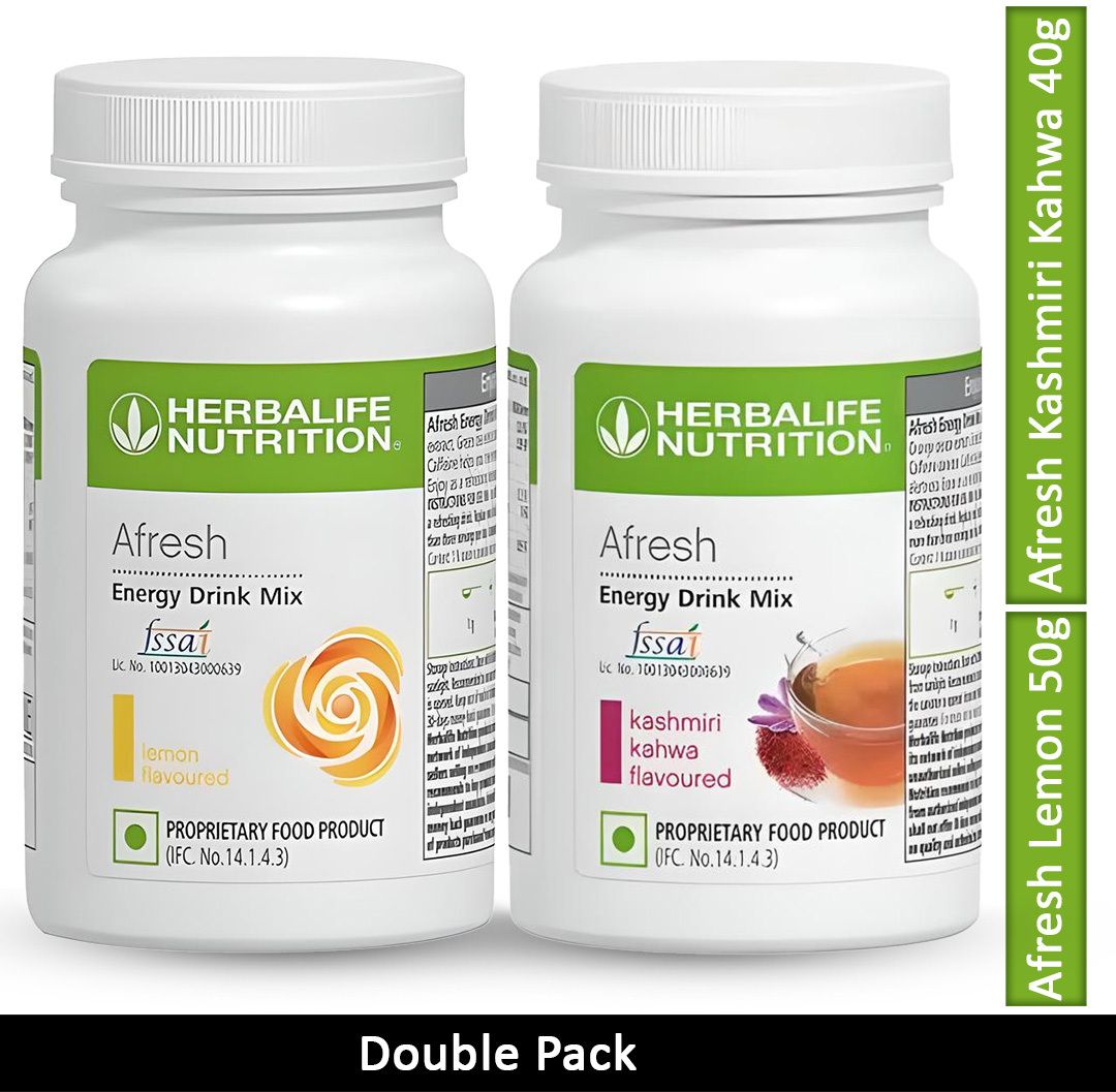 herbalife nutrition Double Pack | Afresh Lemon 50g, Afresh Kashmiri Kahwa 40g Energy Drink-picture-32
