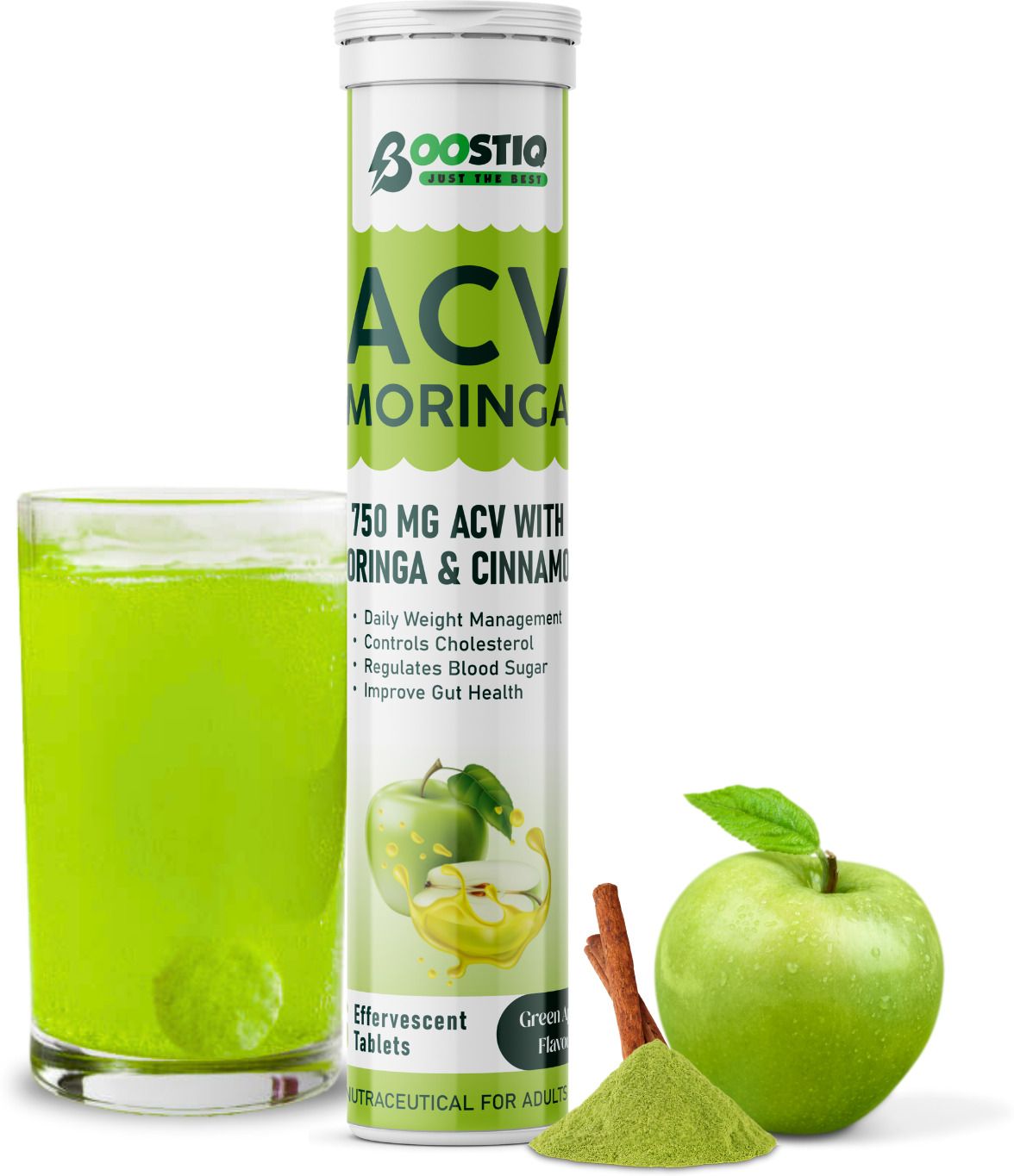 boostiq ACV Moringa (Apple) To Control Cravings, Apple Cider Vinegar, No Added Sugar Nutrition Drink-picture-27