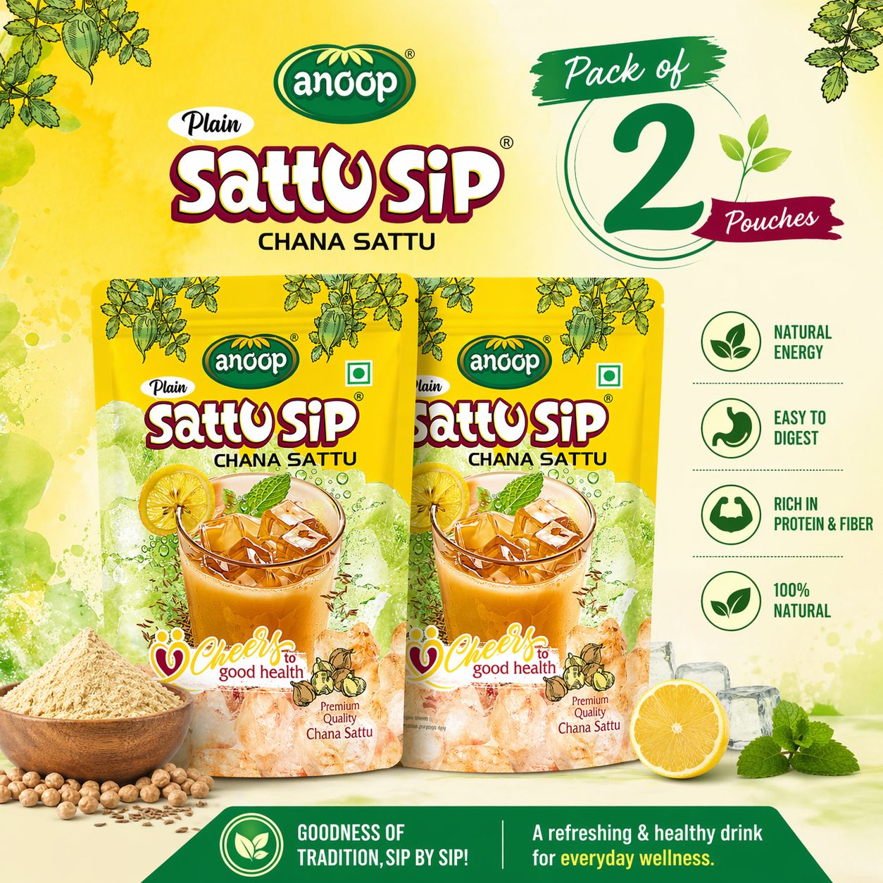 Sattu Sip Plain |Protein Rich|Diet friendly|Natural Body Coolant| Sports Drink-image-49