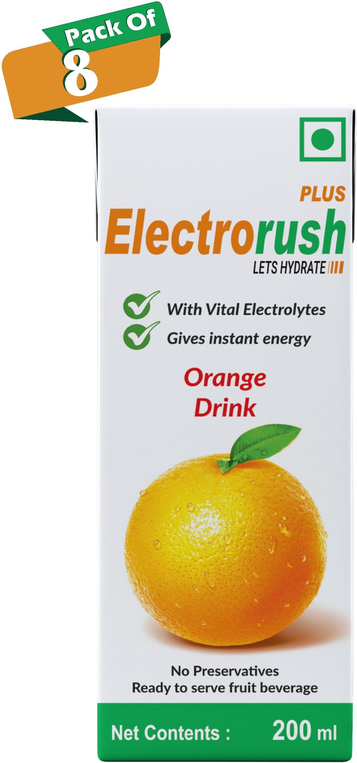 electrorush Plus - Vital Electrolyte Rehydration Drink - Orange Pack of 8 Hydration Drink-picture-28