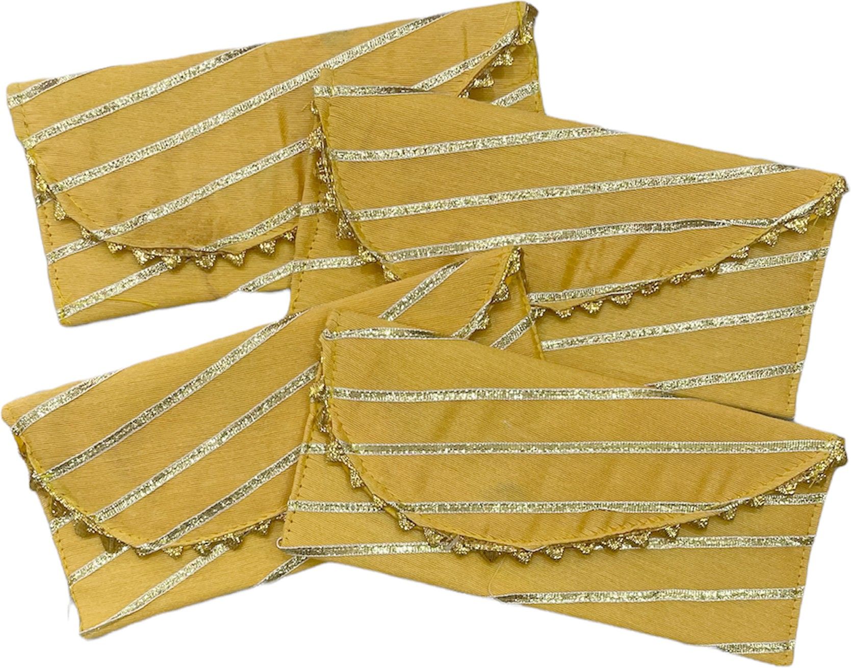 Leheria Shagun Envelopes for Wedding Money Gift Shagun Lifafa Pack Of 4 Yellow Envelopes