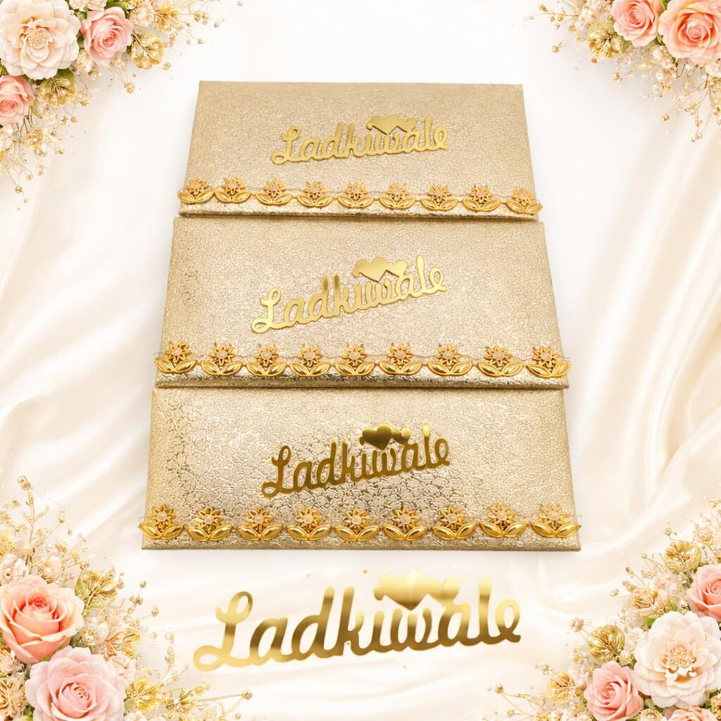tanishka export Ladkiwale Wedding Shagun Envelopes, Golden Foil Printed Design Envelopes-picture-25