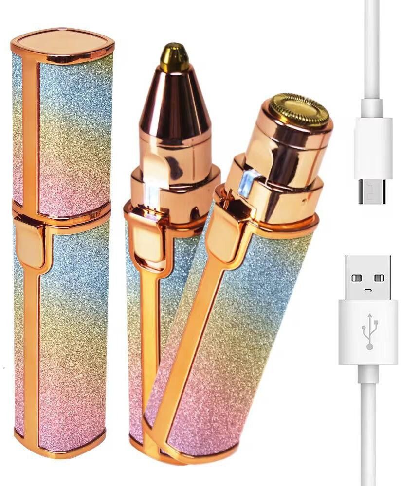 MELVIN JACK 2-in-1 Rechargeable Eyebrow & Facial Hair Trimmer for Women | Glitter Body | USB Charging Cordless Epilator-picture-44